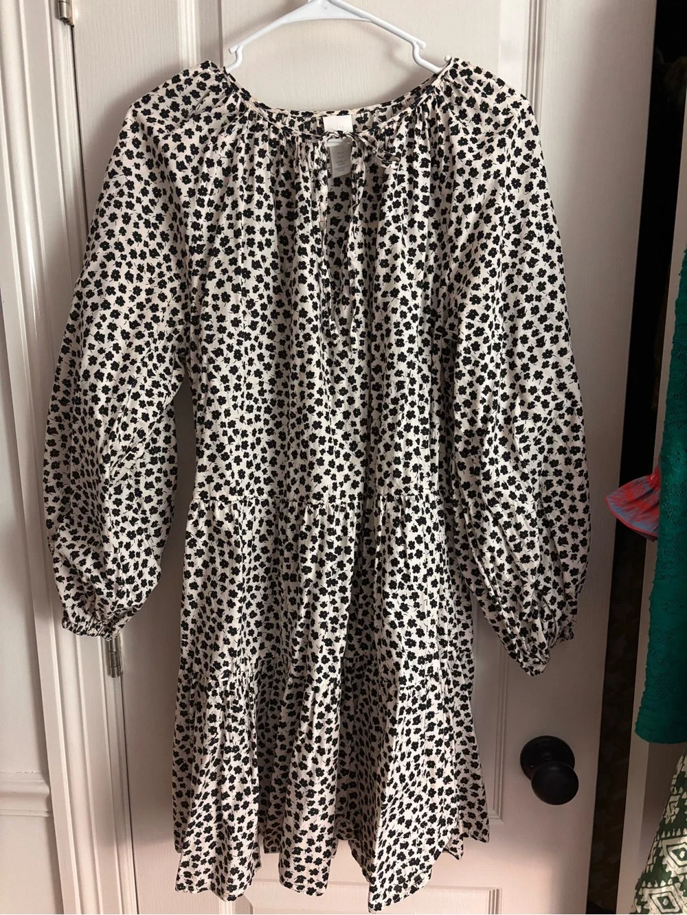 H&M Cream Dress with Black Floral Dots